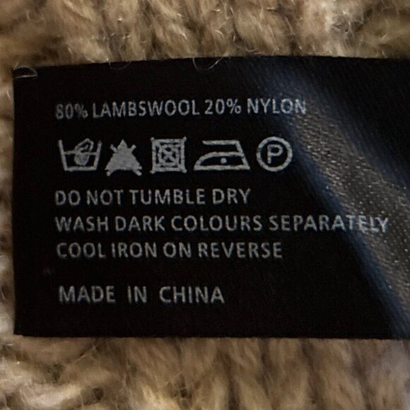 Rocha John Rocha SZM Khaki Lambs wool mock 1/4 chunky cable knit sweater … - Picture 9 of 10